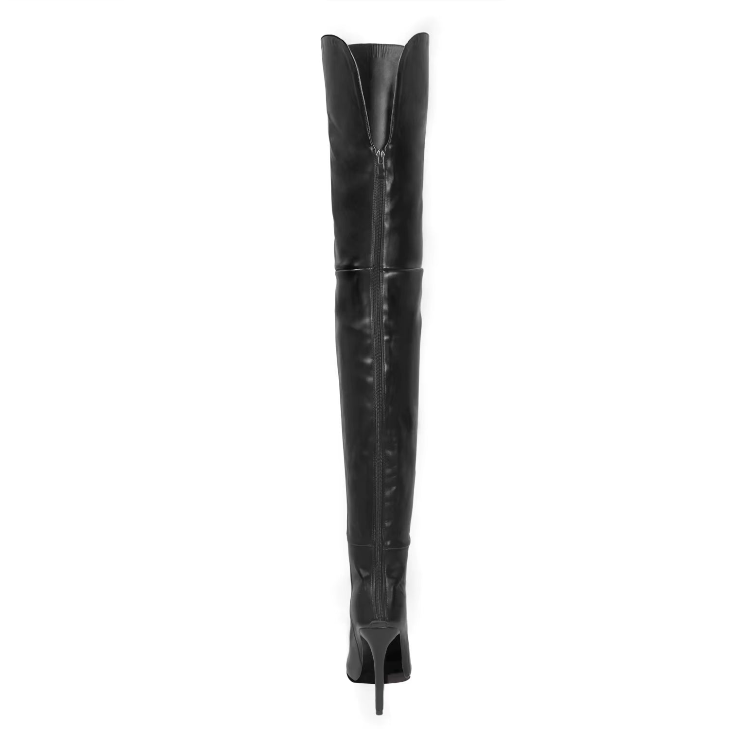 High Heels Red Women over the Knee Boots with Back Zip Pointed Toe Big Size 46 Stiletto Thigh High Boots Lady Shoes