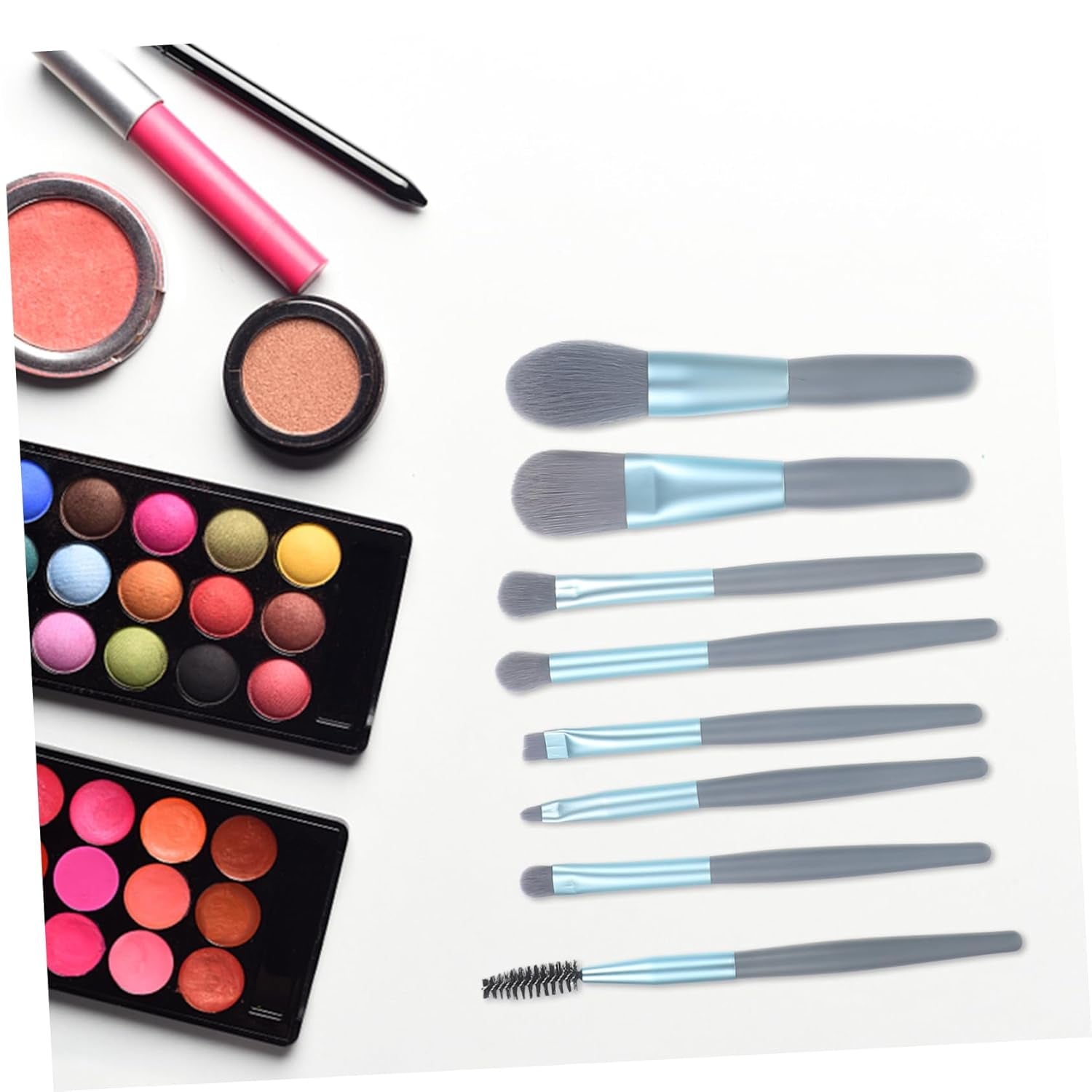 Mini Makeup Brush Set with Soft Bristles for Beginners Travel-Friendly Cosmetic Tools Stylish Blue Case for Effortless Application and Elegant Gifting