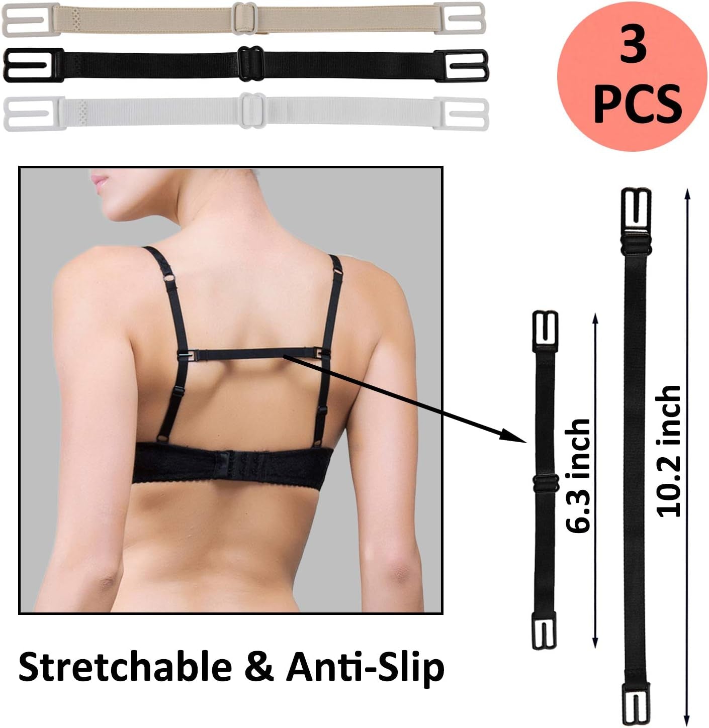 Bra Strap Clips, Bra Clips to Make Racerback, Bra Strap Holders for Slip, Bra Strap Holder - Conceal Hide Straps - Cleavage Control