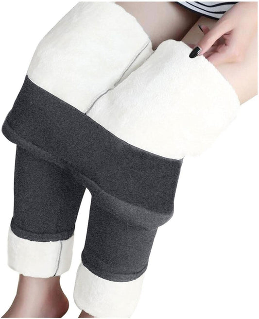 Sweatpants Women Winter Wide Ribbed High Waist Thick Sherpa Lined Warm Fleece Jogger Sweatpant