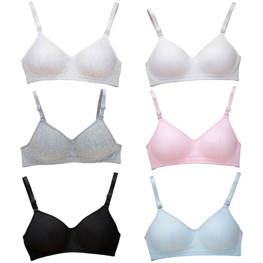 Girls Developmental Underwear Pure Cotton without Steel Ring Detachable Shoulder Strap Girls Bra Soft and Comfortable Bra
