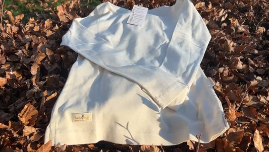 100% Organic Cotton Womens Shirt Long Sleeved Dye Free No Chemicals Size Medium