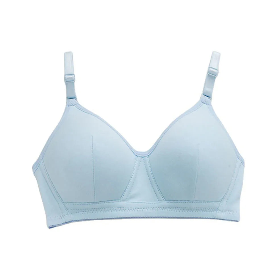 Girls Developmental Underwear Pure Cotton without Steel Ring Detachable Shoulder Strap Girls Bra Soft and Comfortable Bra