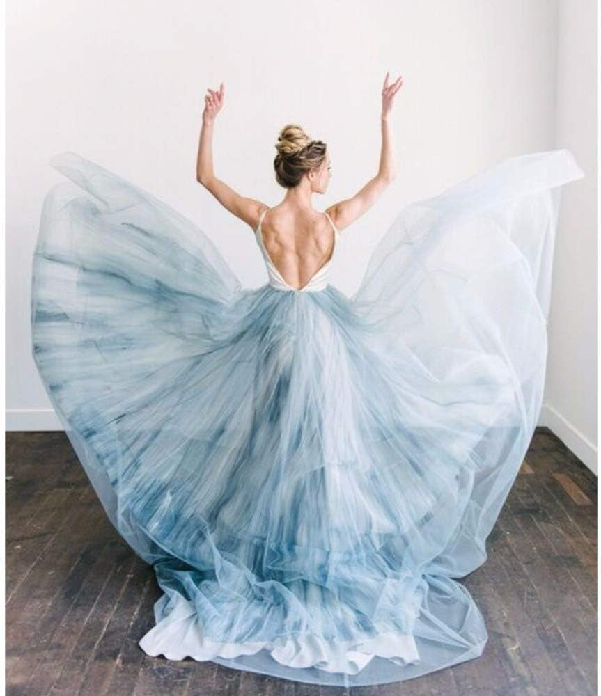 Women'S Long Tulle Skirt Wedding Skirt with Long Train for Prom Bridal Overskirt Bridesmaid Maxi Ball Gown