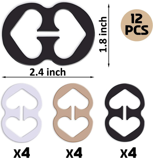 Bra Strap Clips, Bra Clips to Make Racerback, Bra Strap Holders for Slip, Bra Strap Holder - Conceal Hide Straps - Cleavage Control