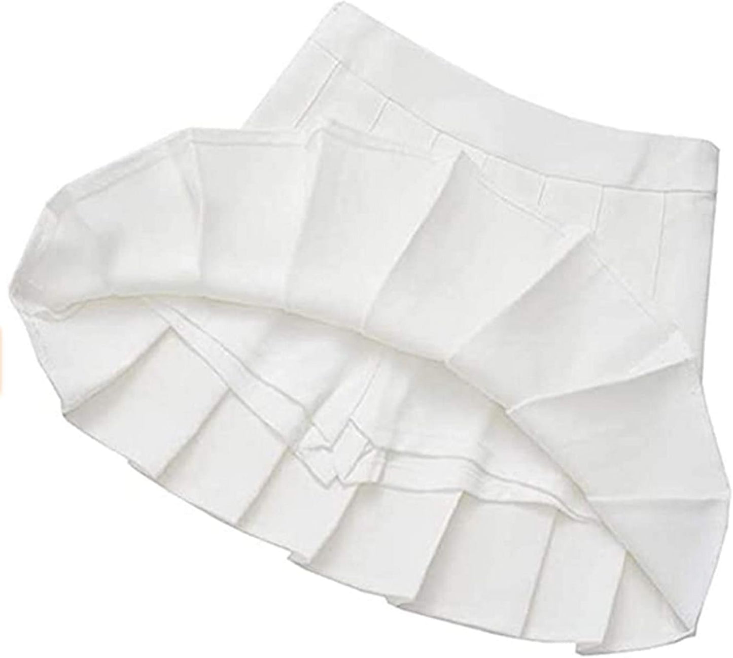 Kids Girl Womens Y2K Pleated Tennis Skirt High Waisted A-Line Skater Short Mini School Teen Girls Uniform Skirt with Lining (White, M)