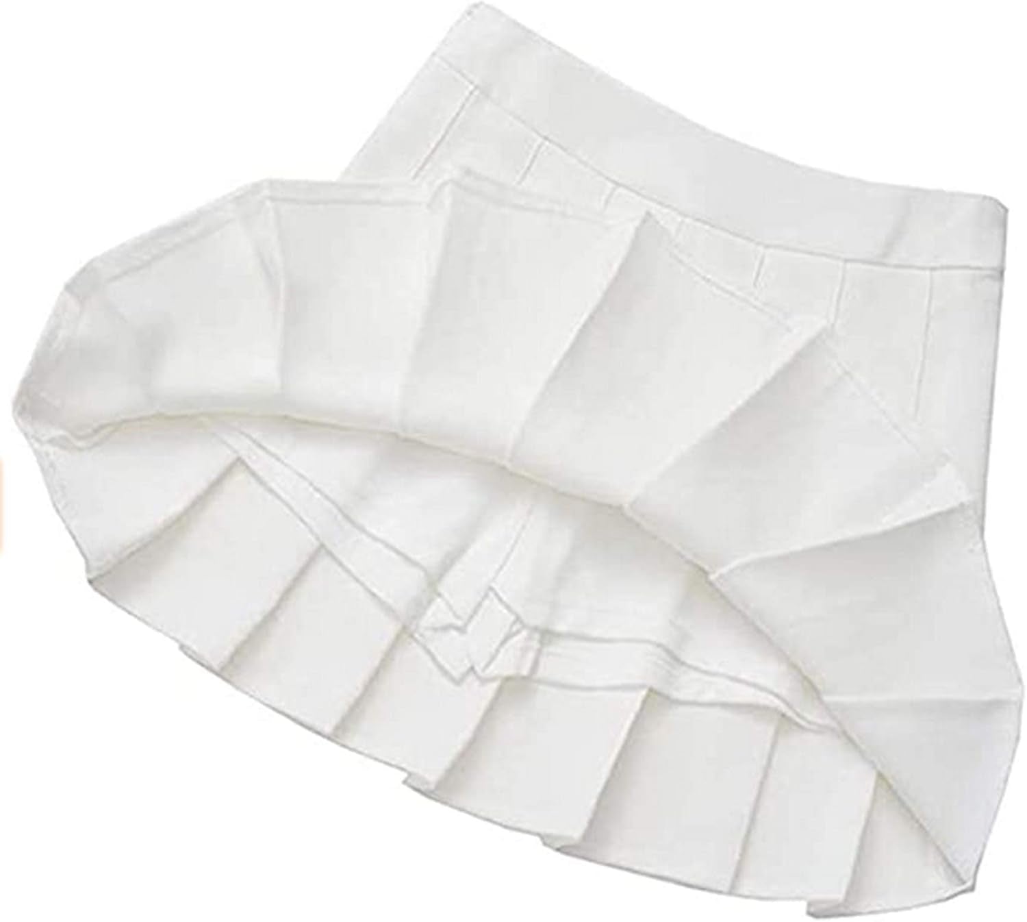 Kids Girl Womens Y2K Pleated Tennis Skirt High Waisted A-Line Skater Short Mini School Teen Girls Uniform Skirt with Lining (White, M)