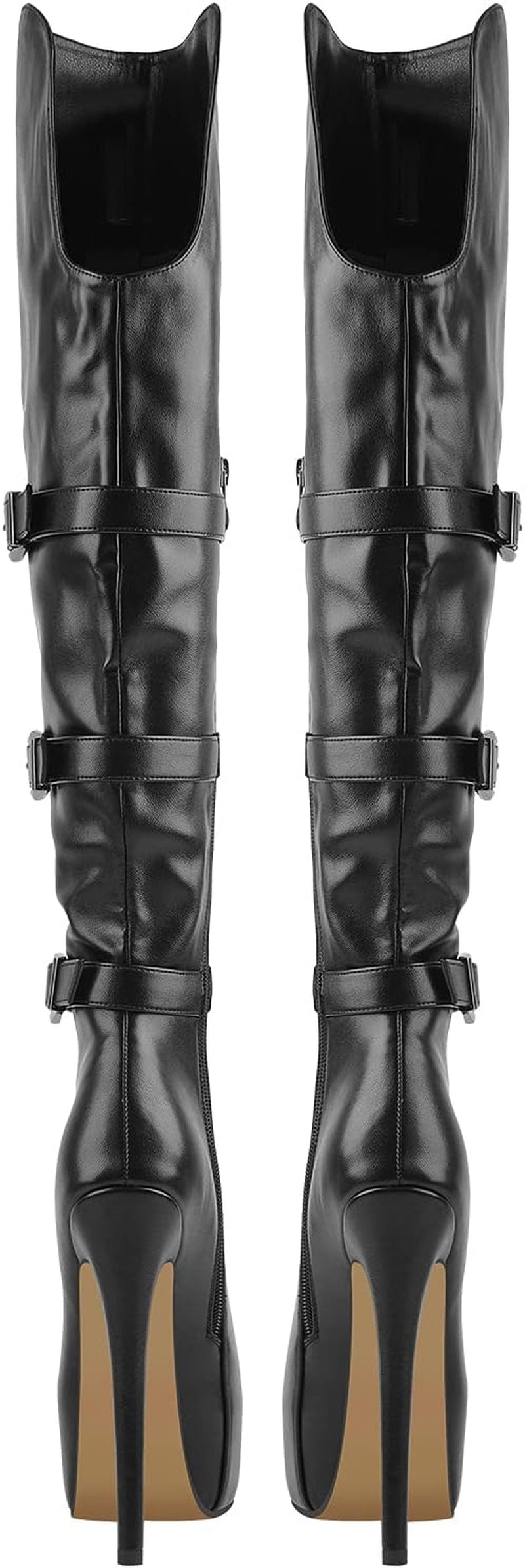Women'S over the Knee High Boots Platform Stiletto Heeled Booties with Zipper