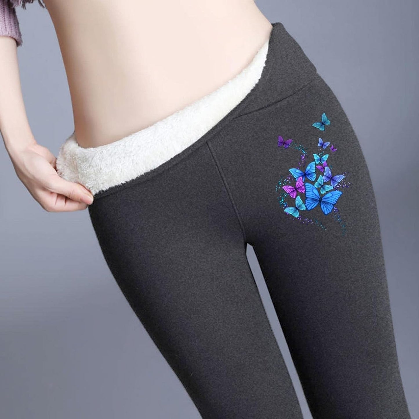 Sweatpants Women Winter Wide Ribbed High Waist Thick Sherpa Lined Warm Fleece Jogger Sweatpant