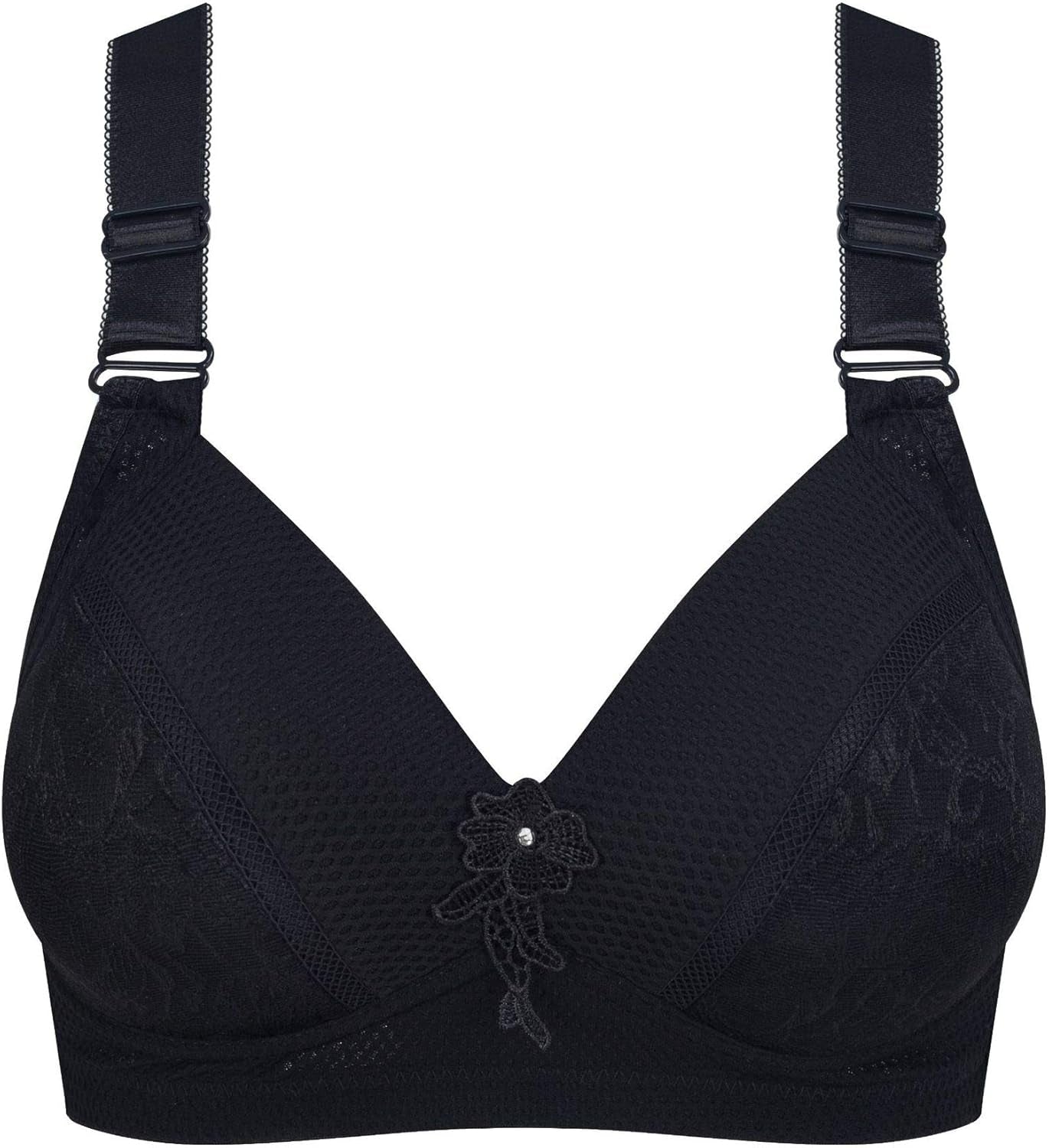 Everyday Bra for Women Full Coverage Compression Bra No Underwire Lace Unlined Bras Lightly Padded Bras