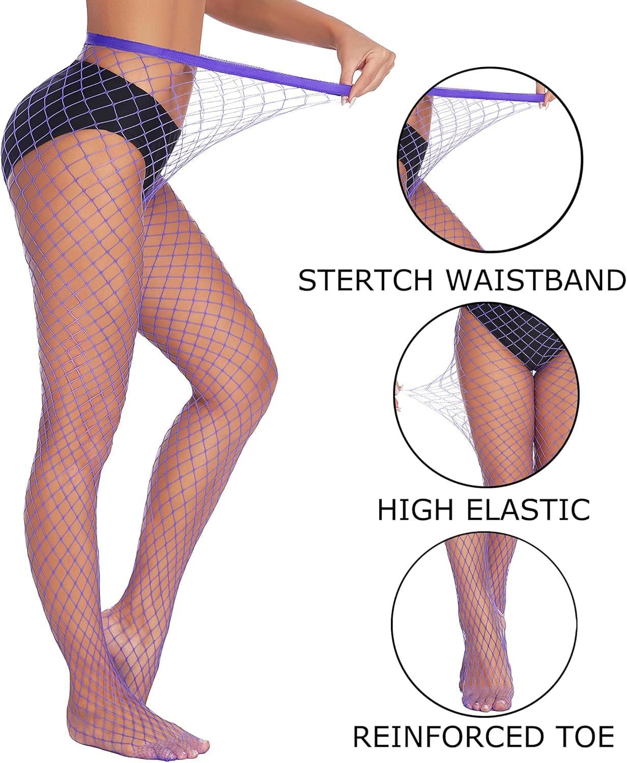 Fishnet Thigh Highs plus Size Fishnet Stockings Sexy Pantyhose for Women Tights