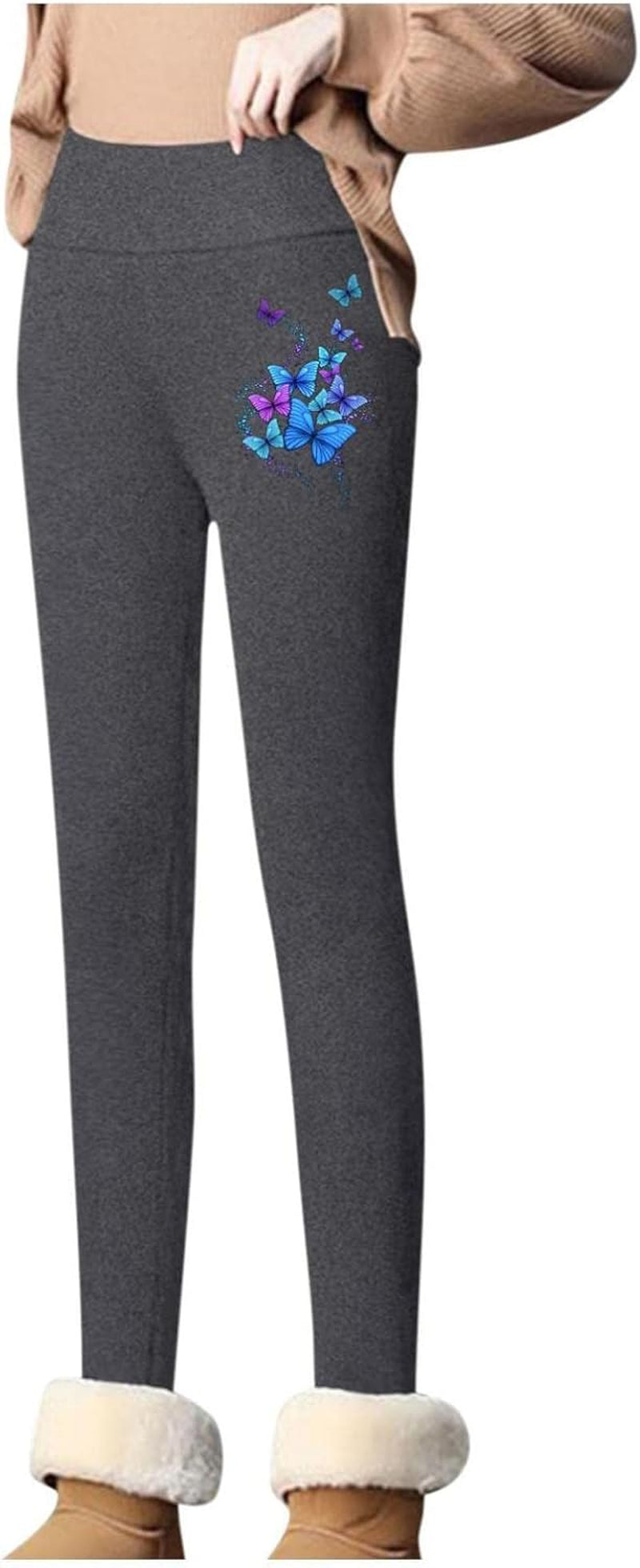 Sweatpants Women Winter Wide Ribbed High Waist Thick Sherpa Lined Warm Fleece Jogger Sweatpant