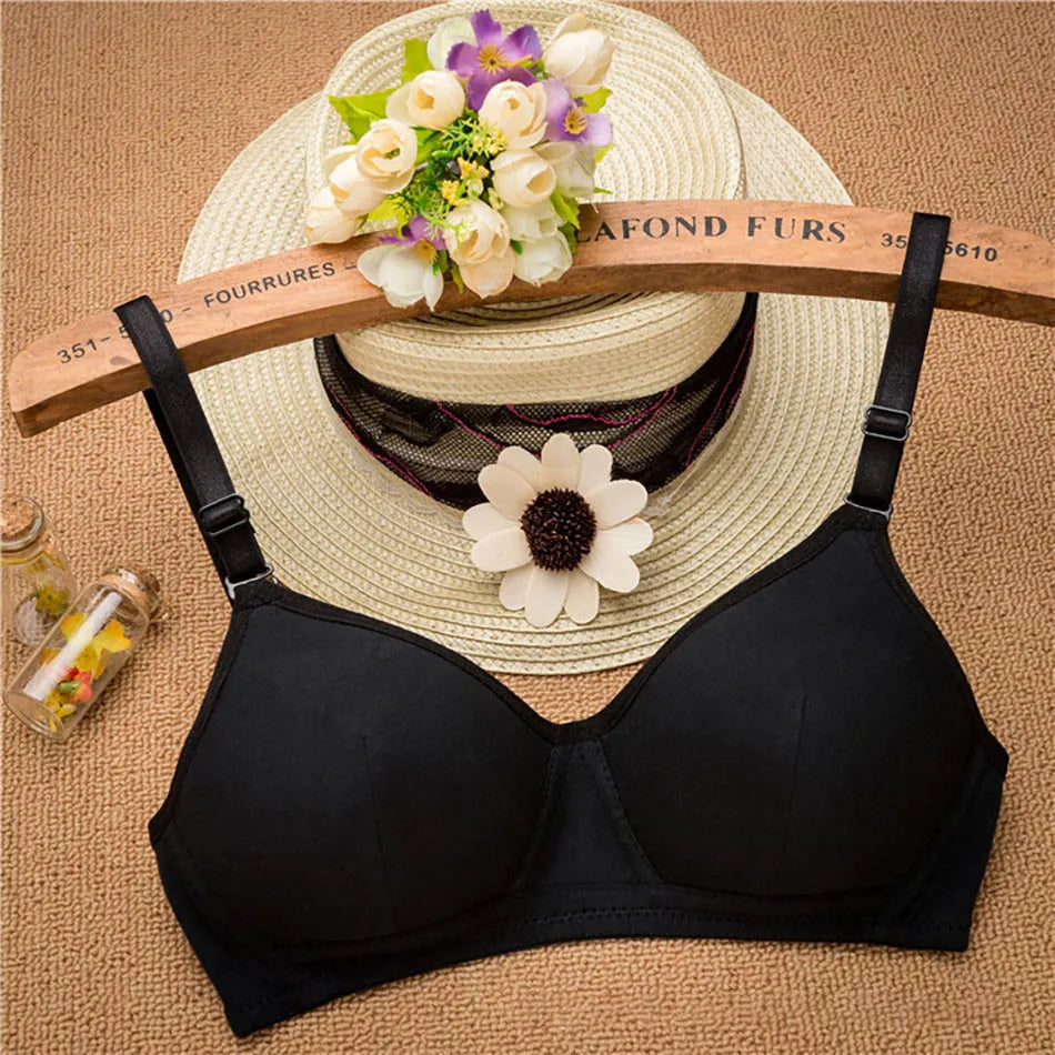 Girls Developmental Underwear Pure Cotton without Steel Ring Detachable Shoulder Strap Girls Bra Soft and Comfortable Bra