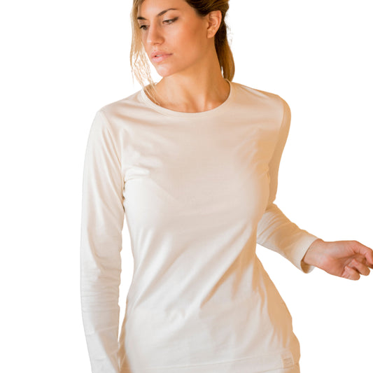 100% Organic Cotton Womens Shirt Long Sleeved Dye Free No Chemicals Size Medium