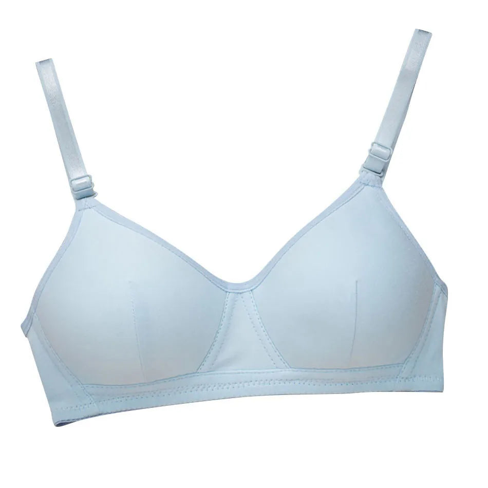 Girls Developmental Underwear Pure Cotton without Steel Ring Detachable Shoulder Strap Girls Bra Soft and Comfortable Bra