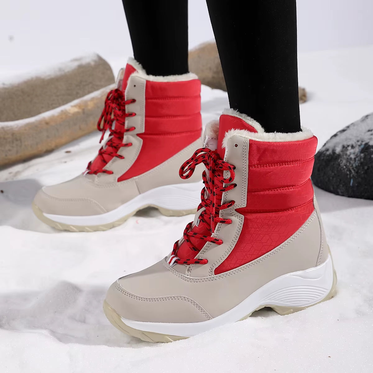 Snow Boots for Women Platform Shoes Boots Plush Keep Warm Women'S Thigh High Boots Winter Ankle Boots Comfortable Walking Shoes